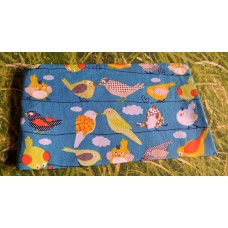 Spannbett "Jimmy", Ersatz-Bettlaken - Motiv: Vögel auf Leine, türkisblau